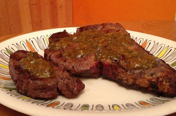 Grassfed Grilled Steak with Argentinian-style Chimichurri Sauce